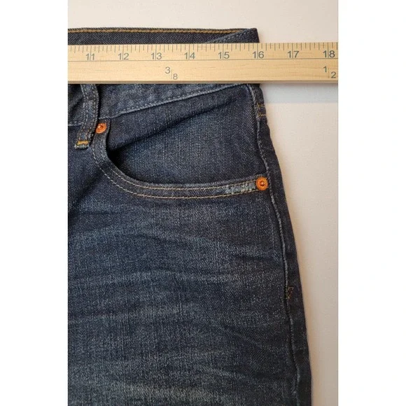 Gap Jeans Women Size 28R Distressed Best Girlfriend Raw Hem Dark Wash Gap Denim - Picture 14 of 16